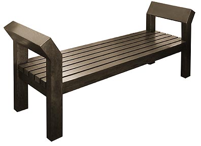 wooden bench with arms